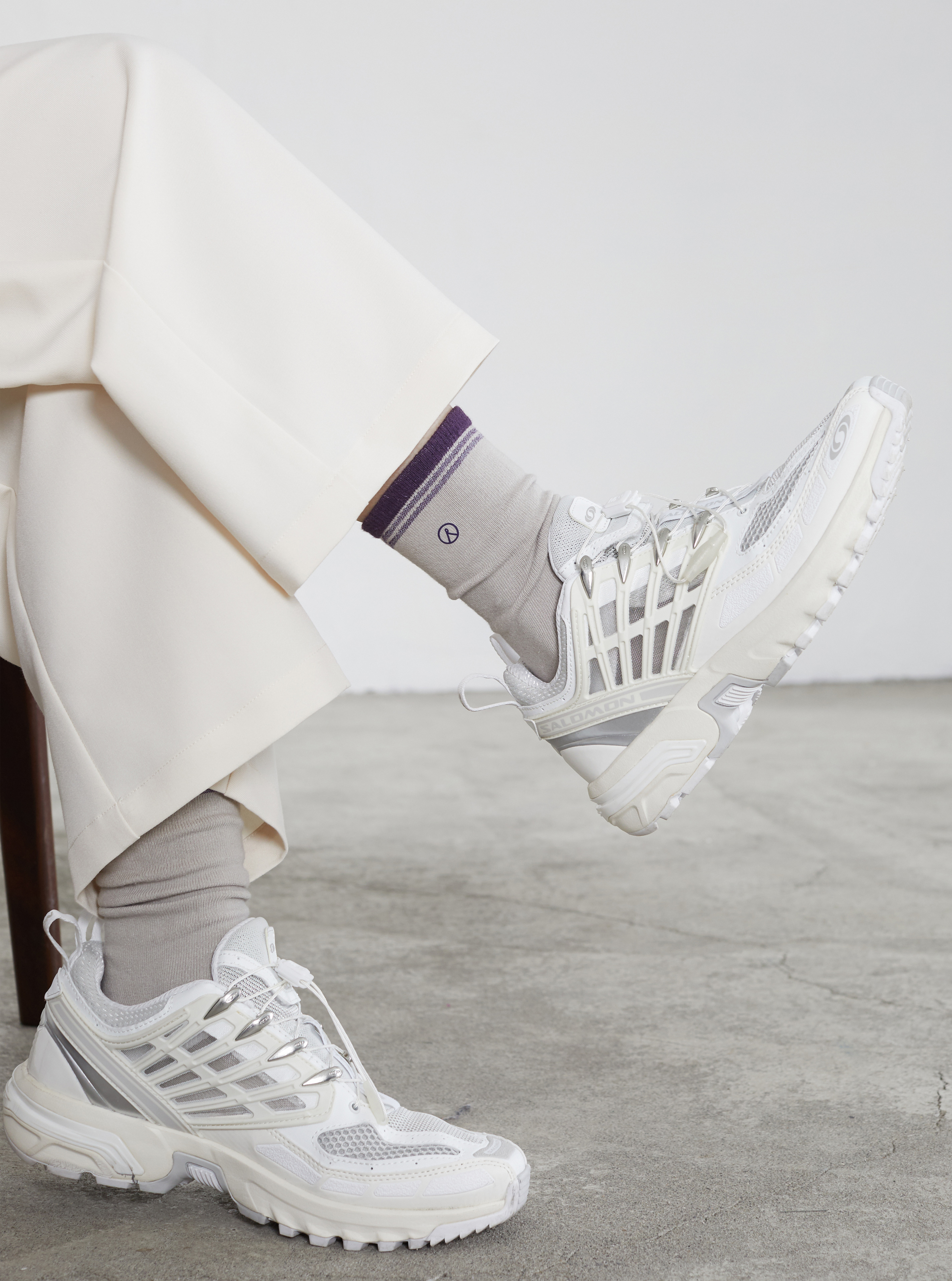 Logo-Print Ankle Socks | Gray