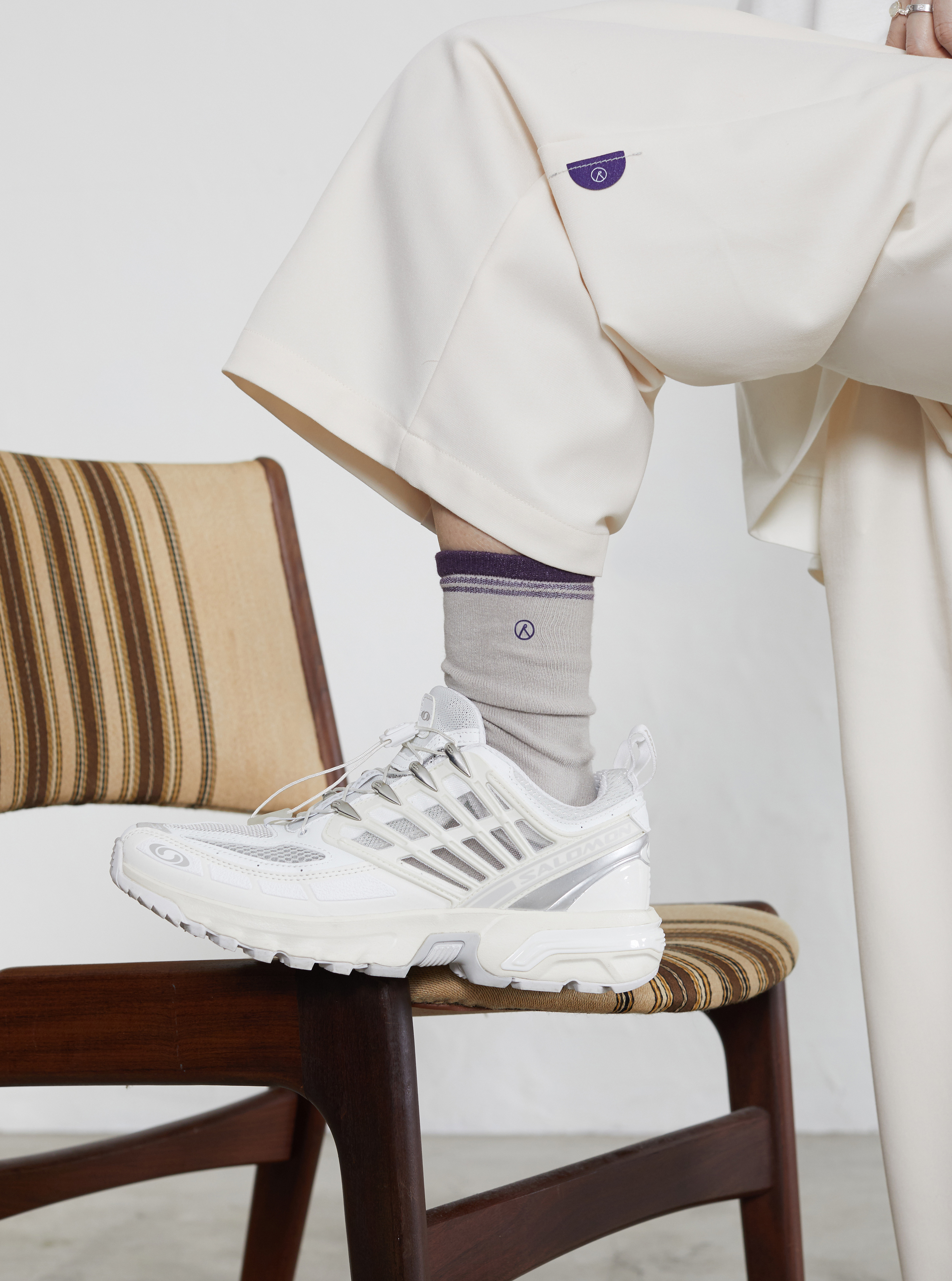 Logo-Print Ankle Socks | Gray