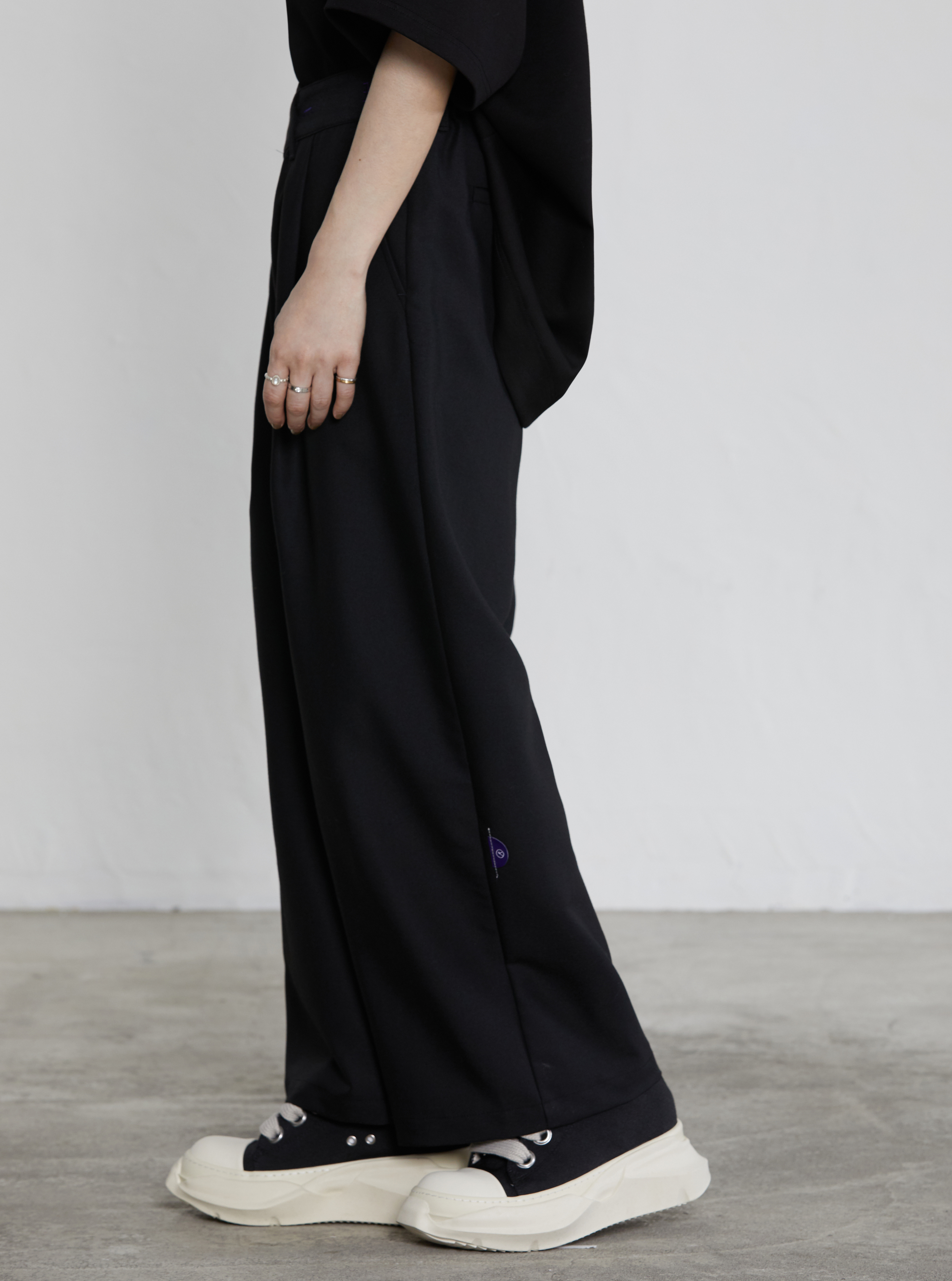 Cross-Over Waist Trousers | Black