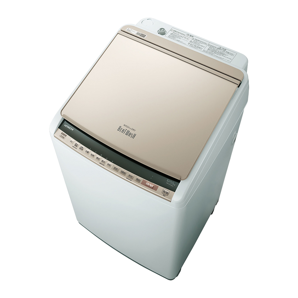 HITACHI 日立( BWDV100EJ ) 10KG 日本原裝變頻洗脫烘直立式洗衣機-琉璃金