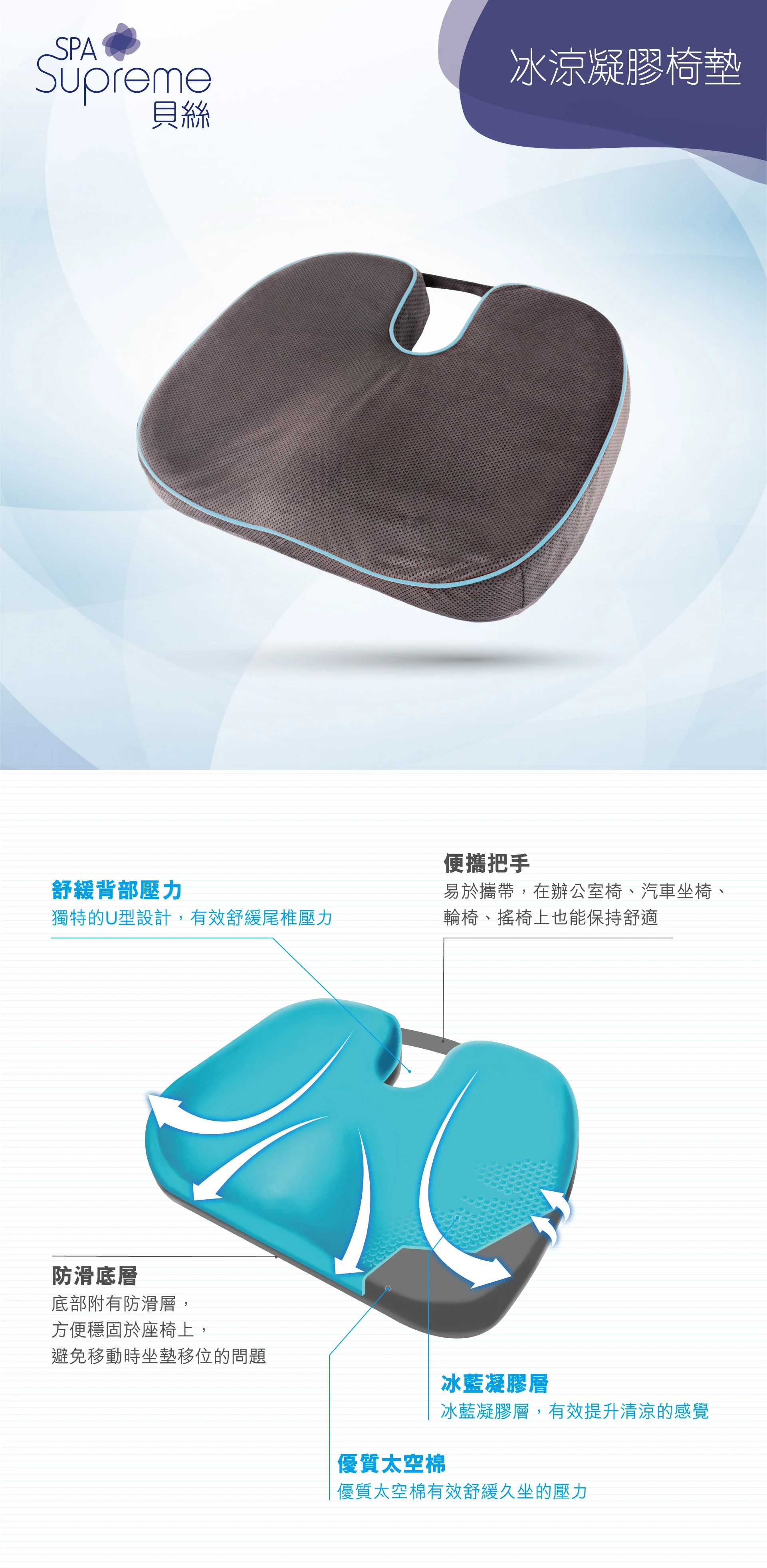 Spa Supreme 冰涼凝膠椅墊