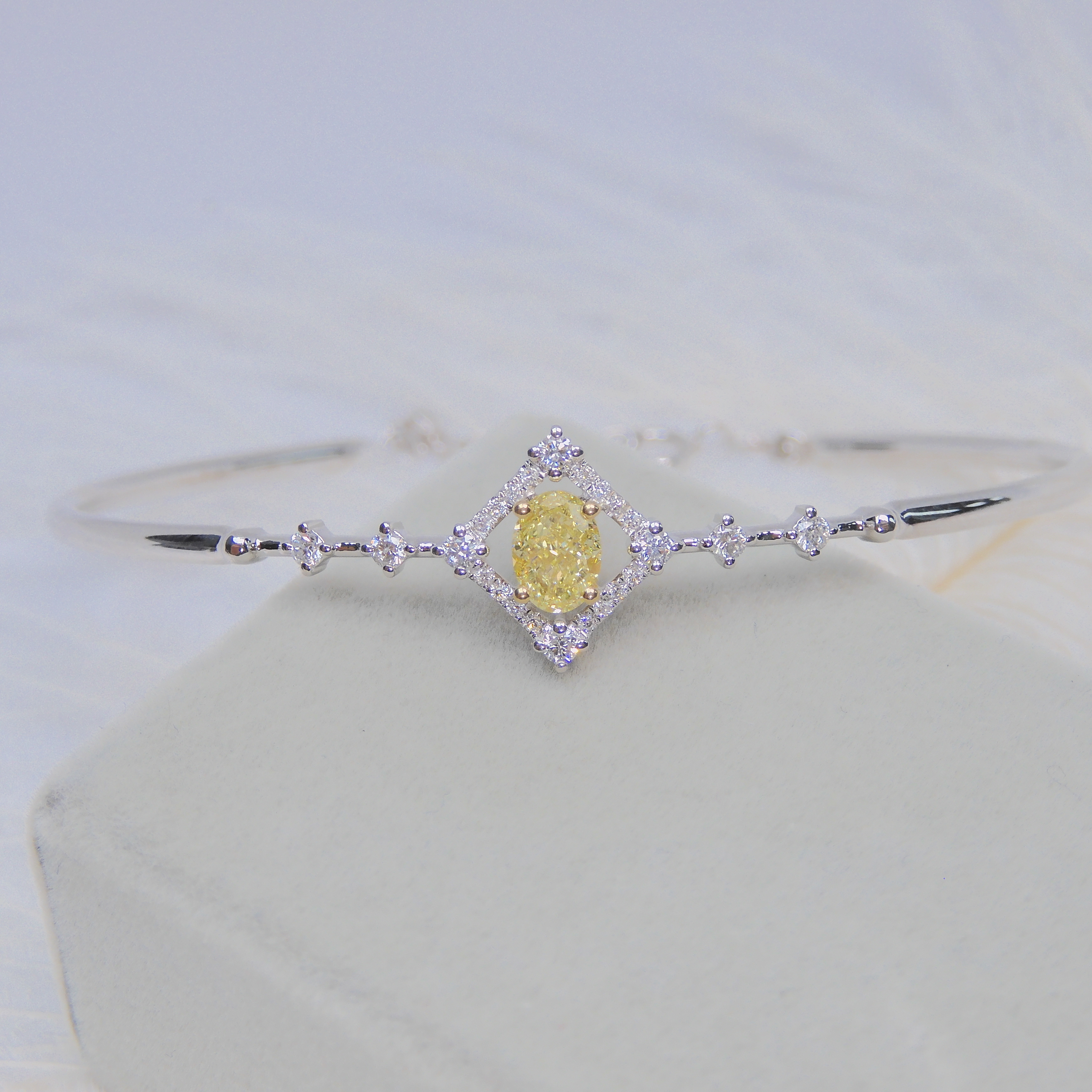 訂製18K白金 0.51ct 黃鑽手鏈環