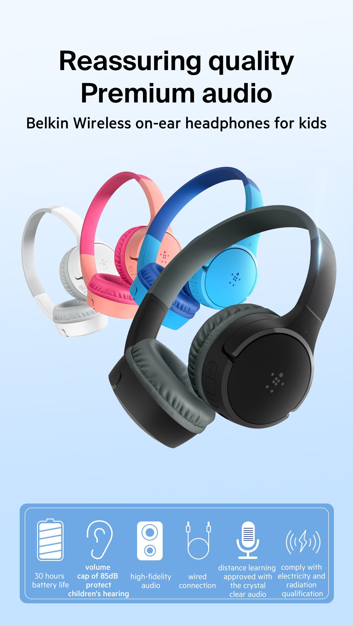 Wireless On-Ear Headphones for Kids