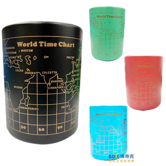 LIFE 徠福 地圖筆筒(鐵製7.5X10cm) NO-2341