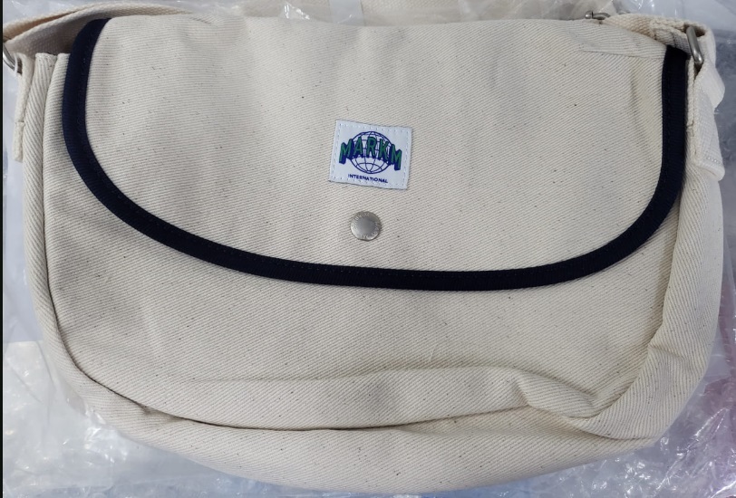 [S] MARK M CANVAS ROUND BAG,IVORY, MD-AGH0701-IVORY [FINAL SALE] (SMKM52)