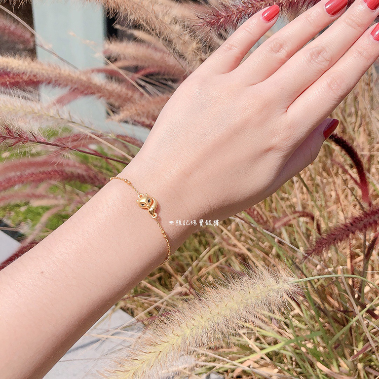 小美狐仙/小招財貓/小運錢象/有錢(鉗)人/小金錢龜 黃金手鍊