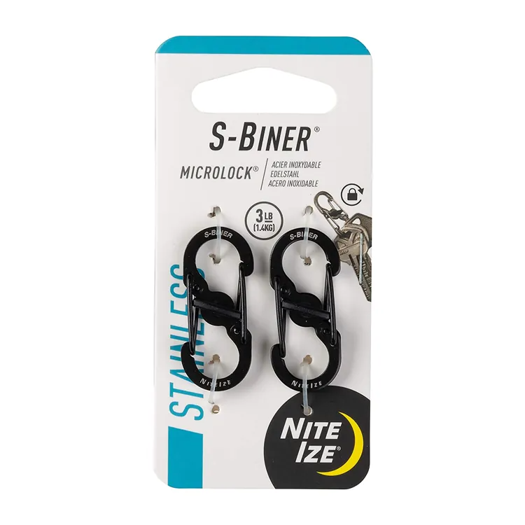 Nite Ize S-Biner MicroLock Stainless Steel 不鏽鋼半號8字扣帶鎖 ( 2 件裝 )