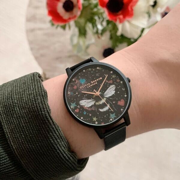 【OLIVIA BURTON】浪漫繁星蜜蜂米蘭腕錶 OB16WG87 38mm 現代鐘錶