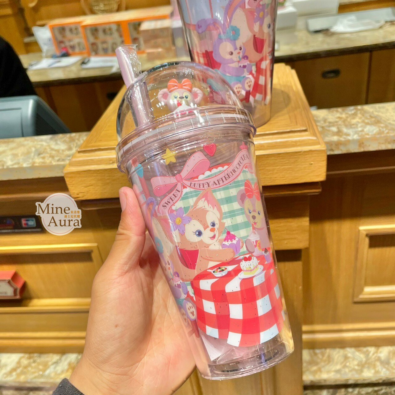 雪莉玫 ShellieMay 立體造型 吸管 水杯 飲料杯 D&F達菲系列 -上海迪士尼樂園