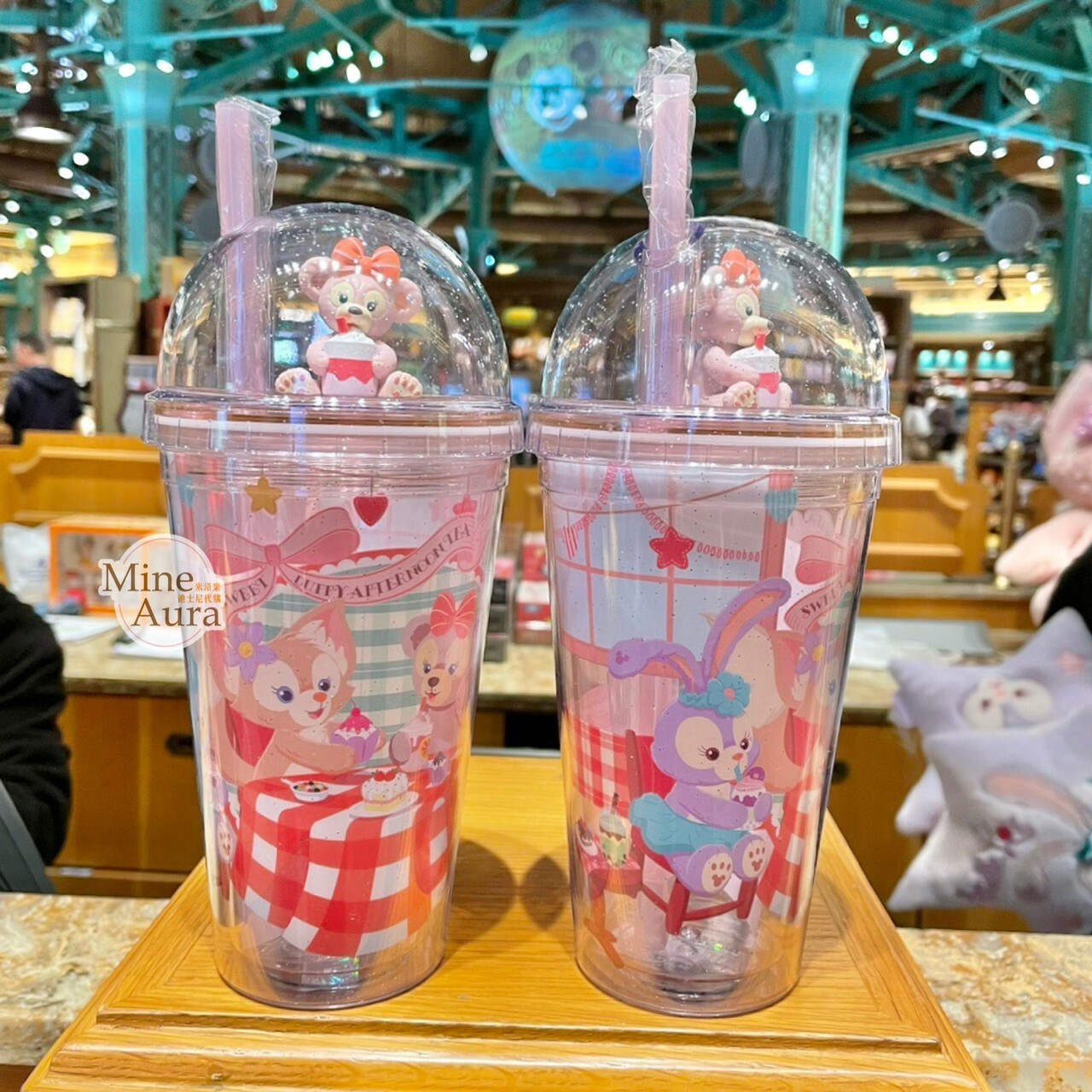 雪莉玫 ShellieMay 立體造型 吸管 水杯 飲料杯 D&F達菲系列 -上海迪士尼樂園