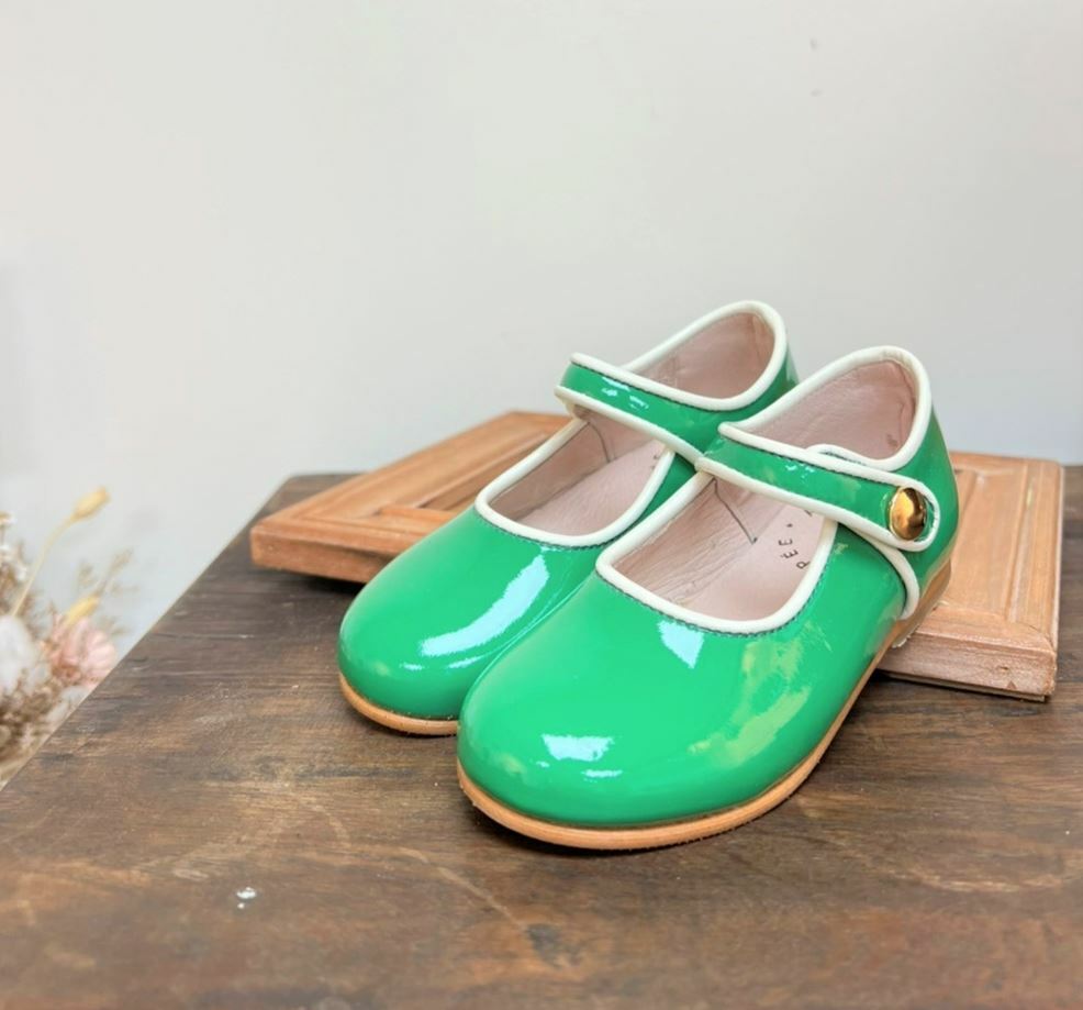 POPPEE 滾邊瑪莉珍鞋 BULLE - charol trebol 漆皮綠