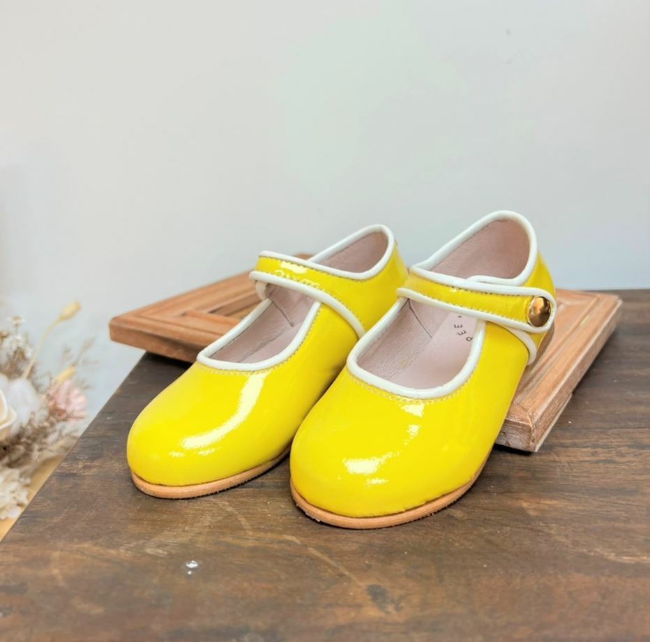 POPPEE 滾邊瑪莉珍鞋 BULLE - charol badoo 漆皮黃