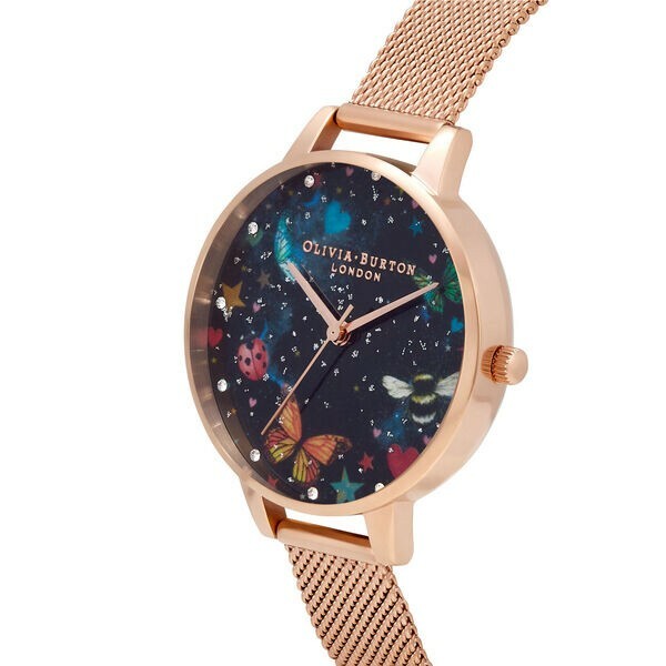 【OLIVIA BURTON】浪漫繁星昆蟲米蘭腕錶 OB16WG90 34mm 現代鐘錶