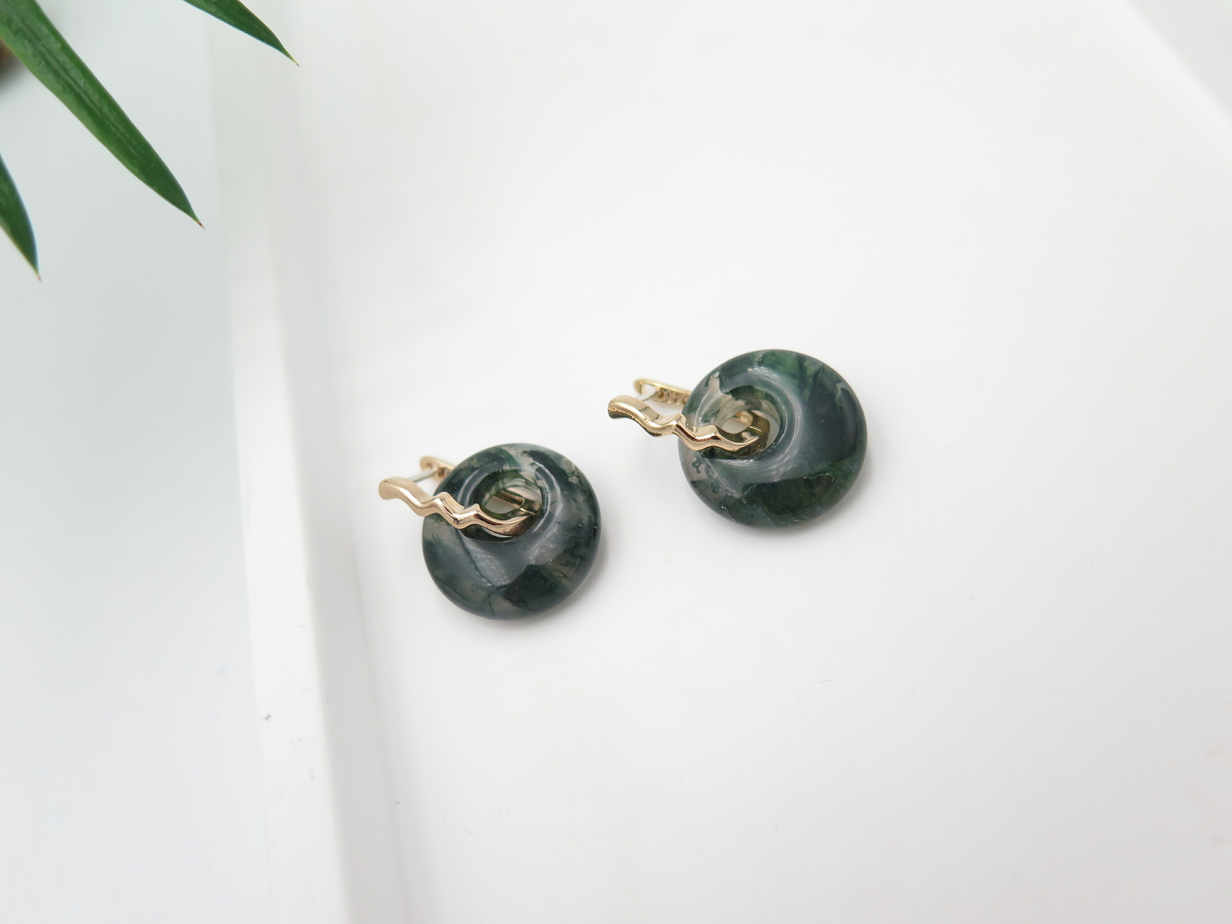 COLE COOL兩用簡約時尚純銀水草瑪瑙耳環