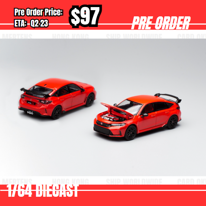 Pre Order-$97 POPRACE 1:64 HONDA CIVIC TYPE R FL5  [OD24/05]