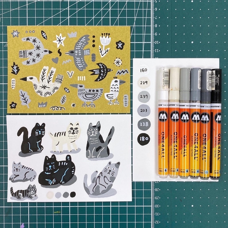 百色美術 MOLOTOW One4all 2mm灰階6色組