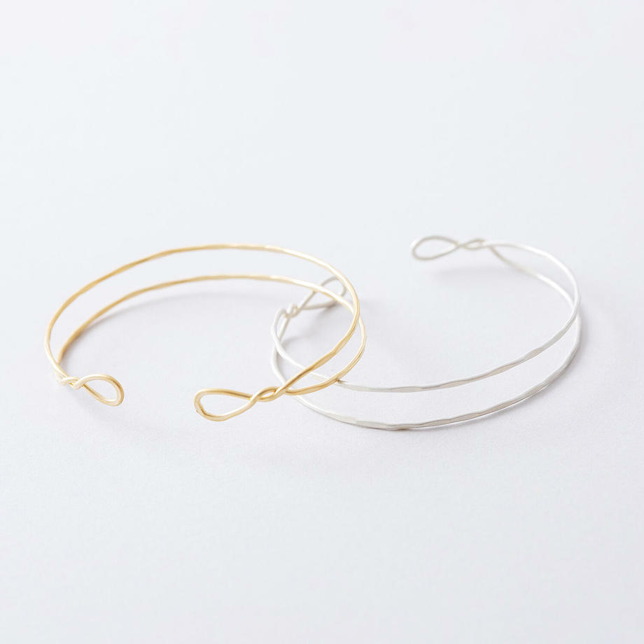 Pisceans-雙線波紋手環／金色