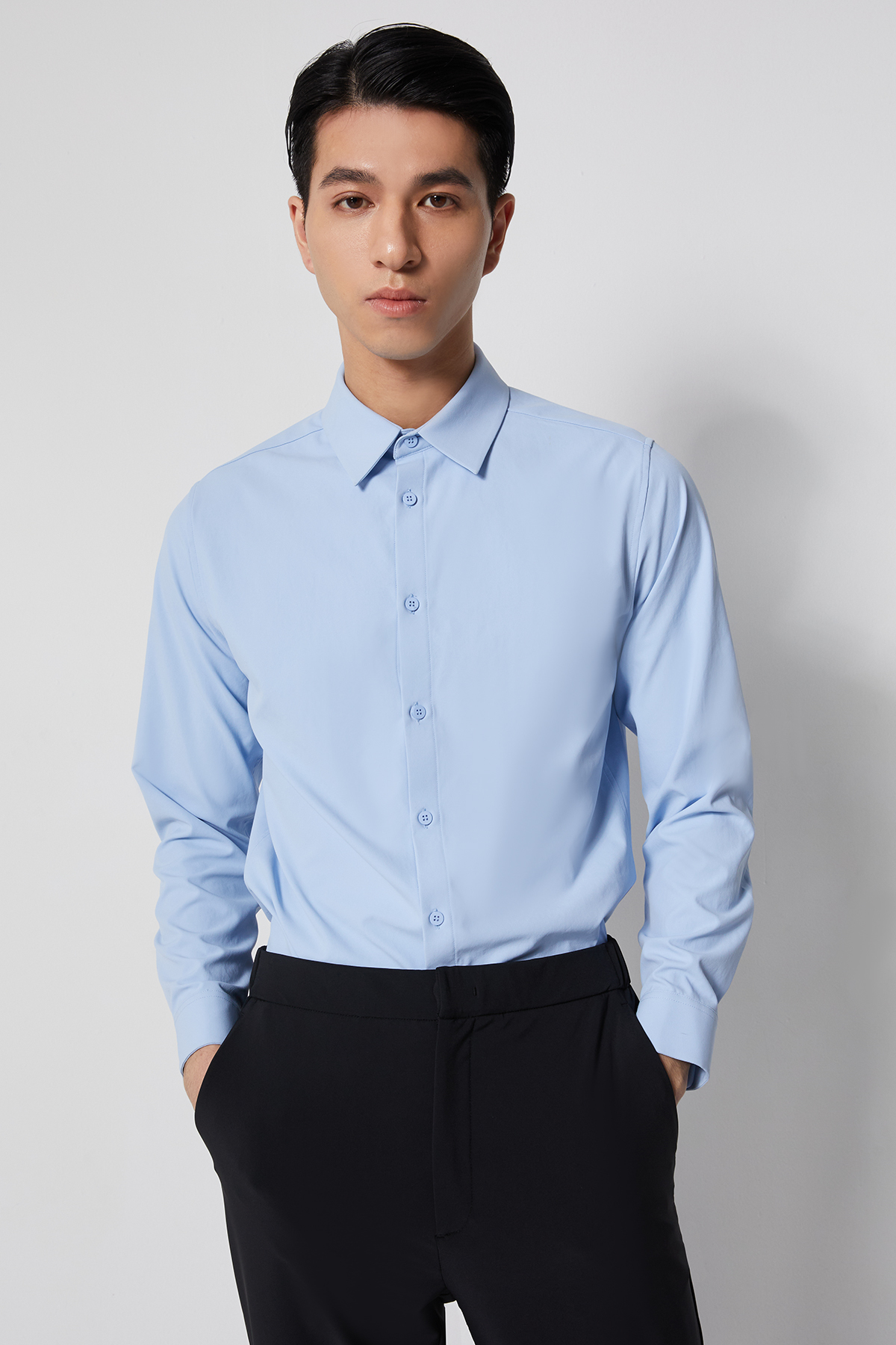 INFINITY 長袖襯衫 SLIM 男（天空藍）