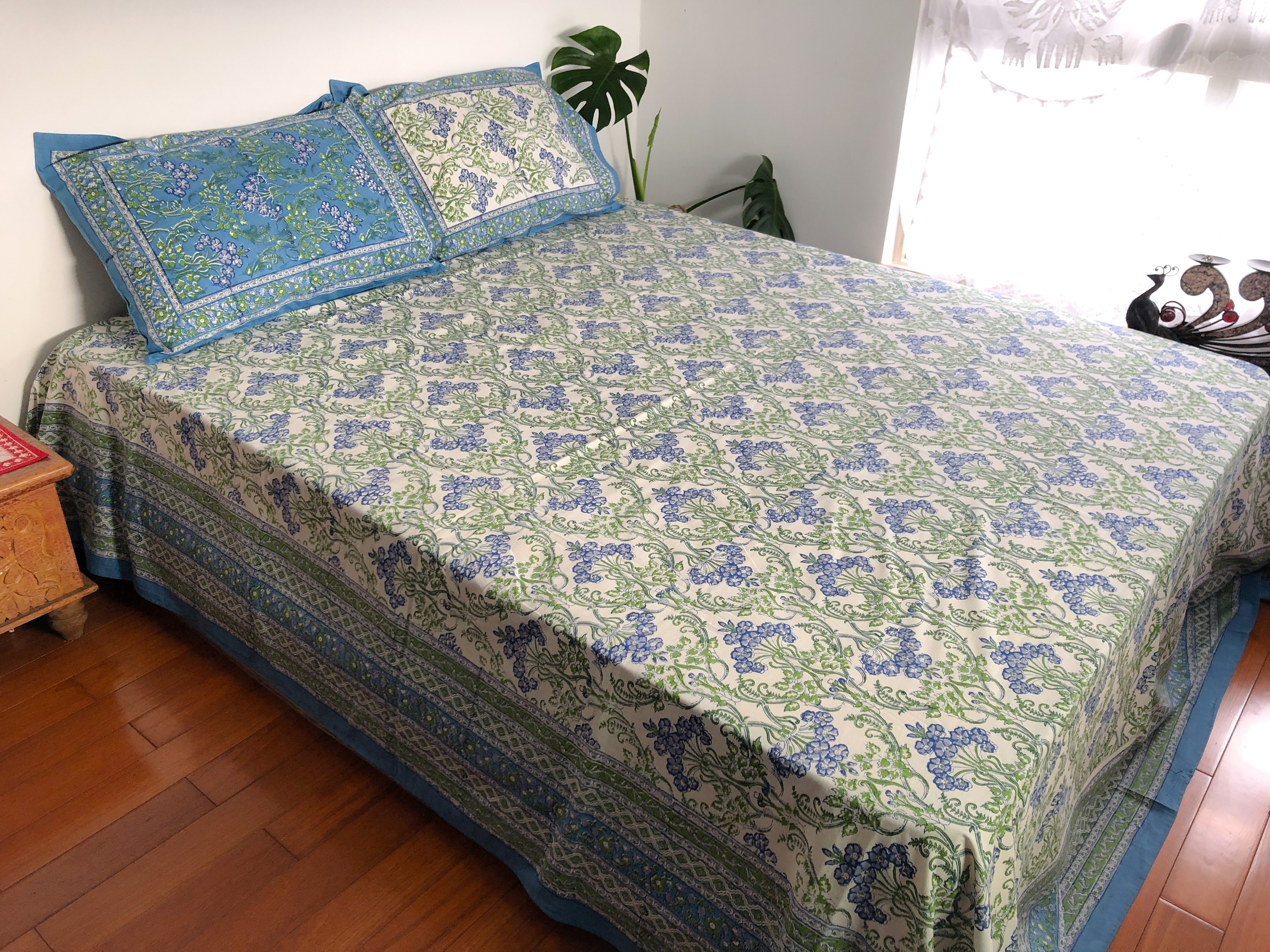 梅蘭加爾花園  純棉植染蓋印平鋪床單