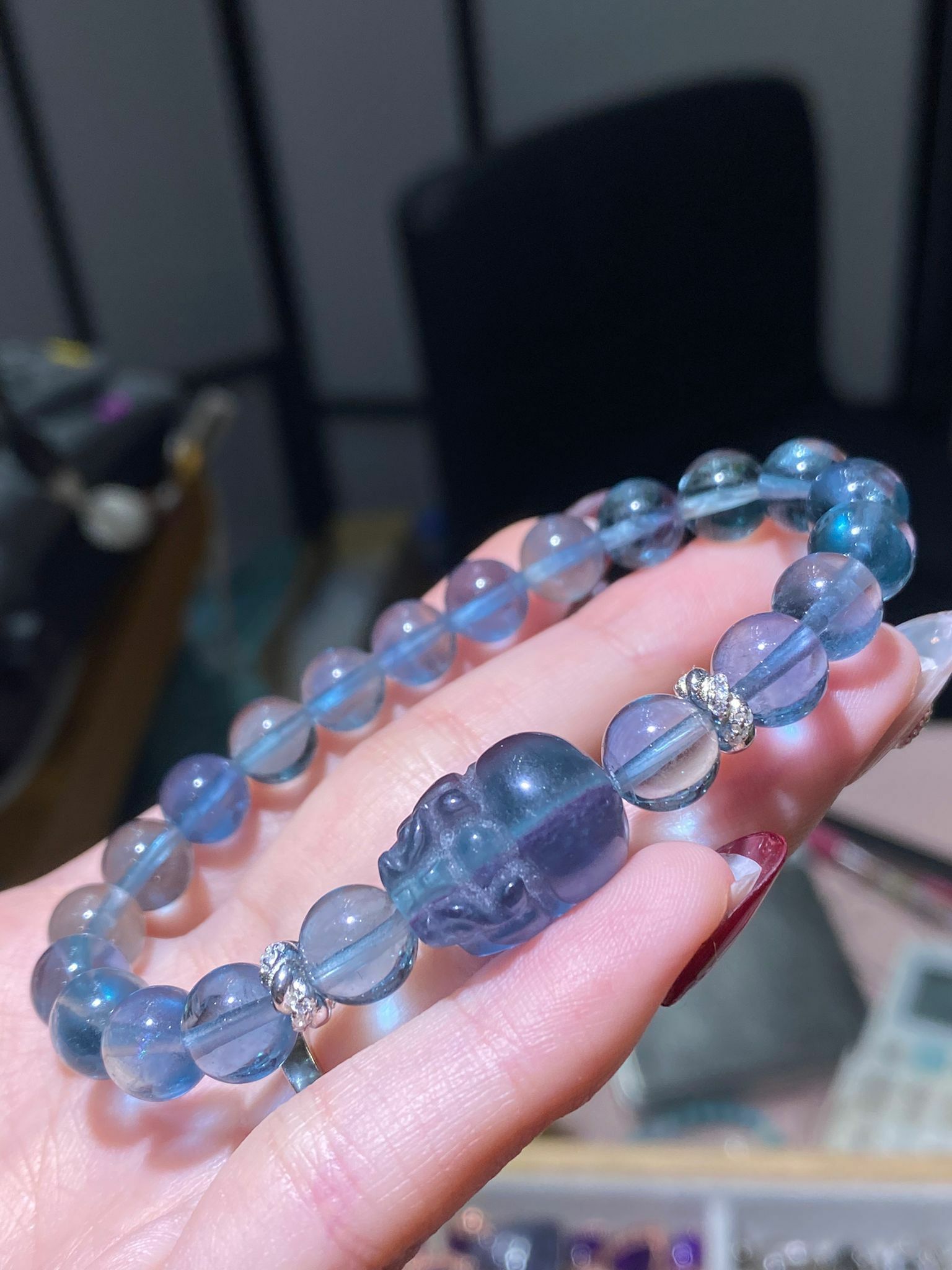 藍螢石配貔貅DIY