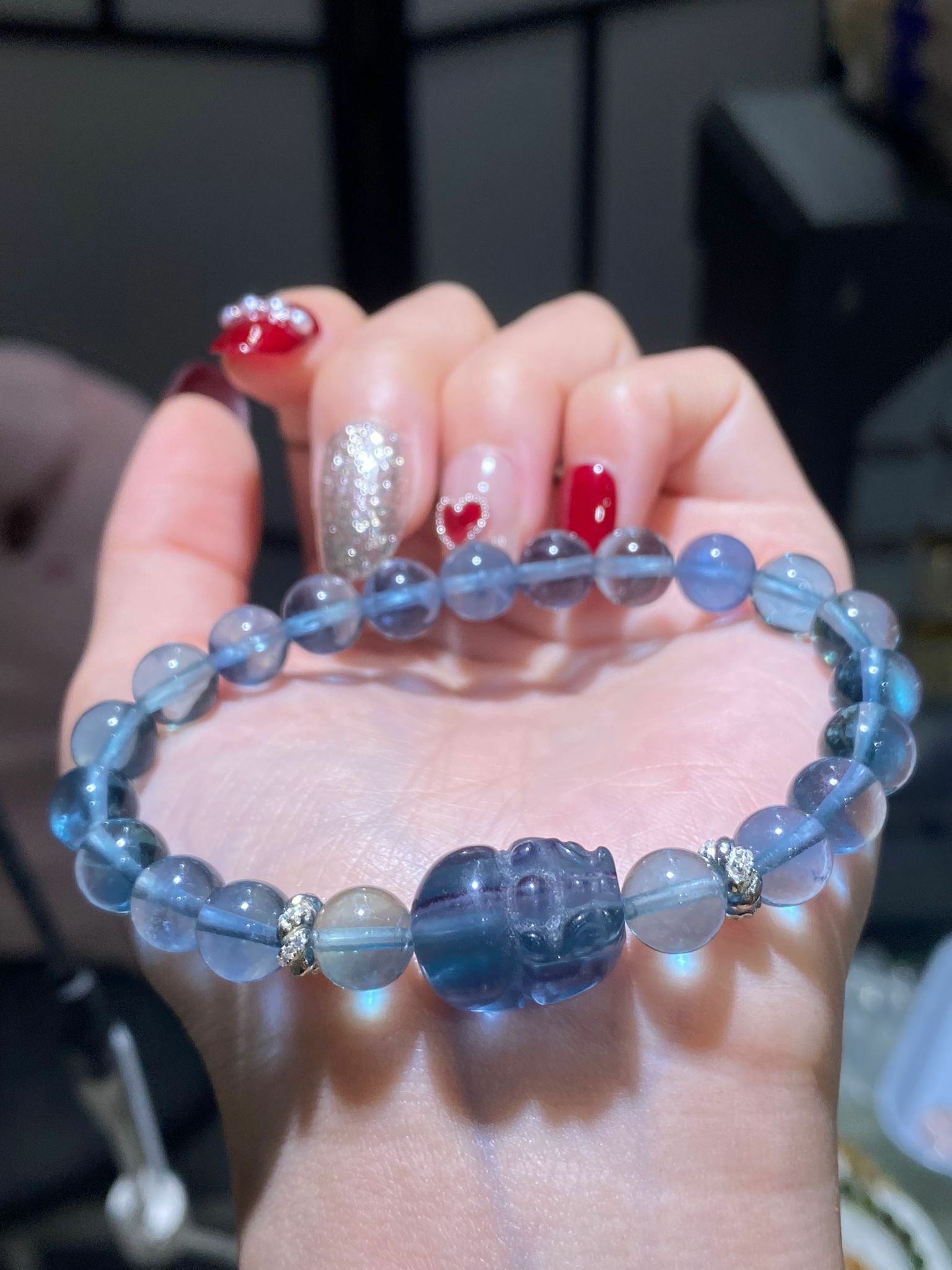 藍螢石配貔貅DIY