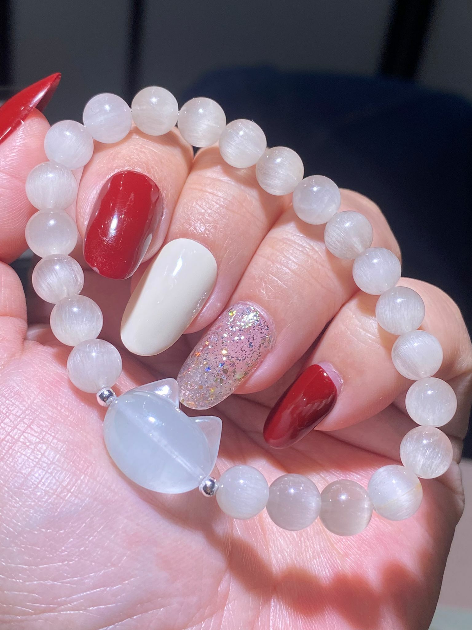 頂級順髮白兔毛配貓頭DIY