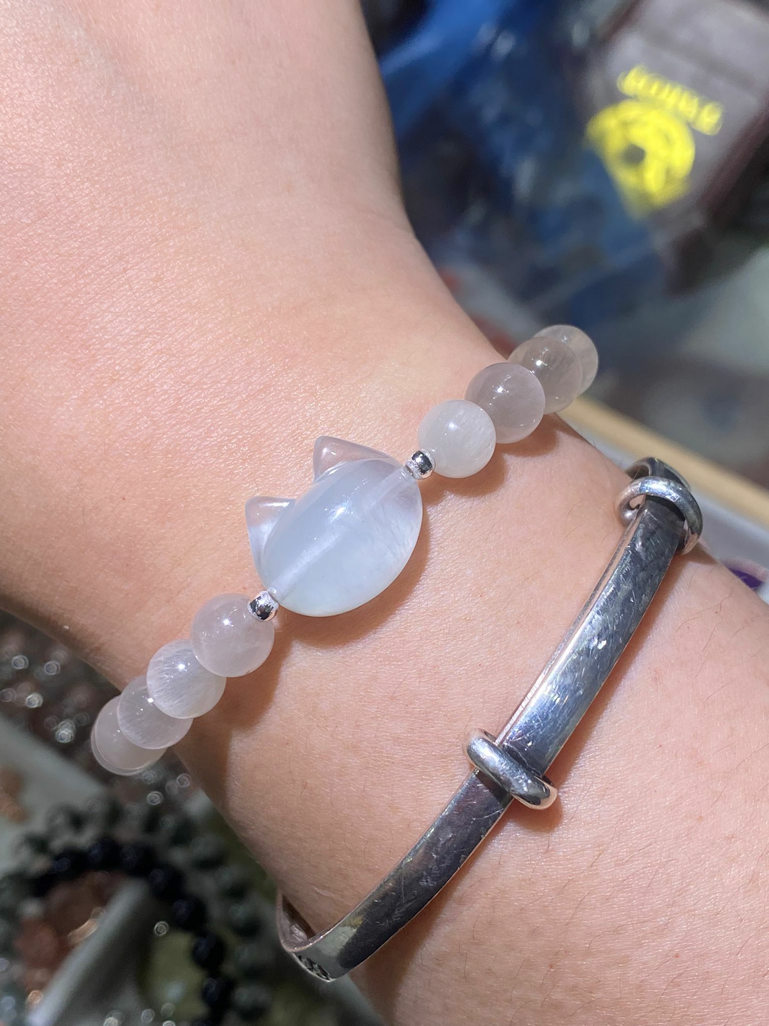 頂級順髮白兔毛配貓頭DIY