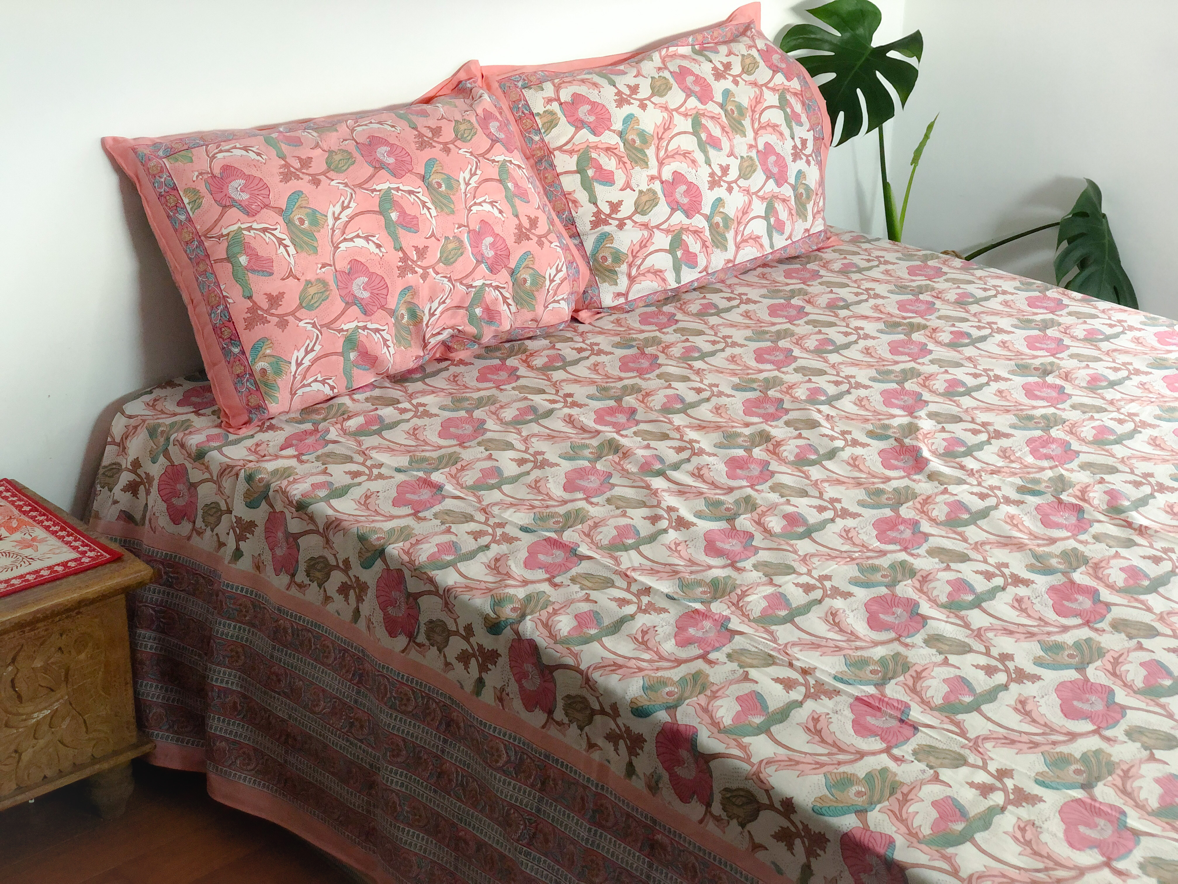 齋浦爾甜心  純棉植染蓋印平鋪床單