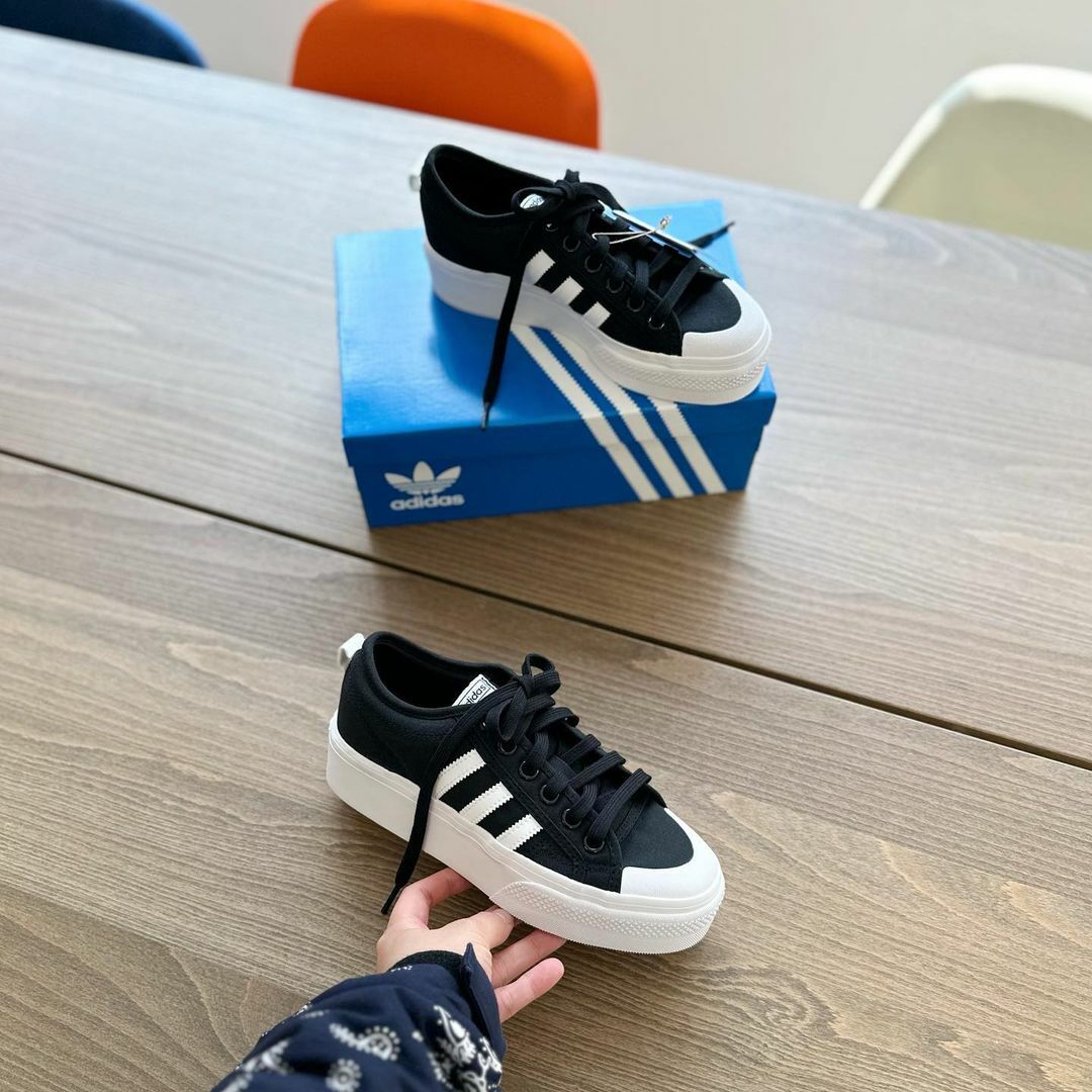 Adidas Originals Nizza Platform 黑色 白色 基本款 厚底 增高 FV5321