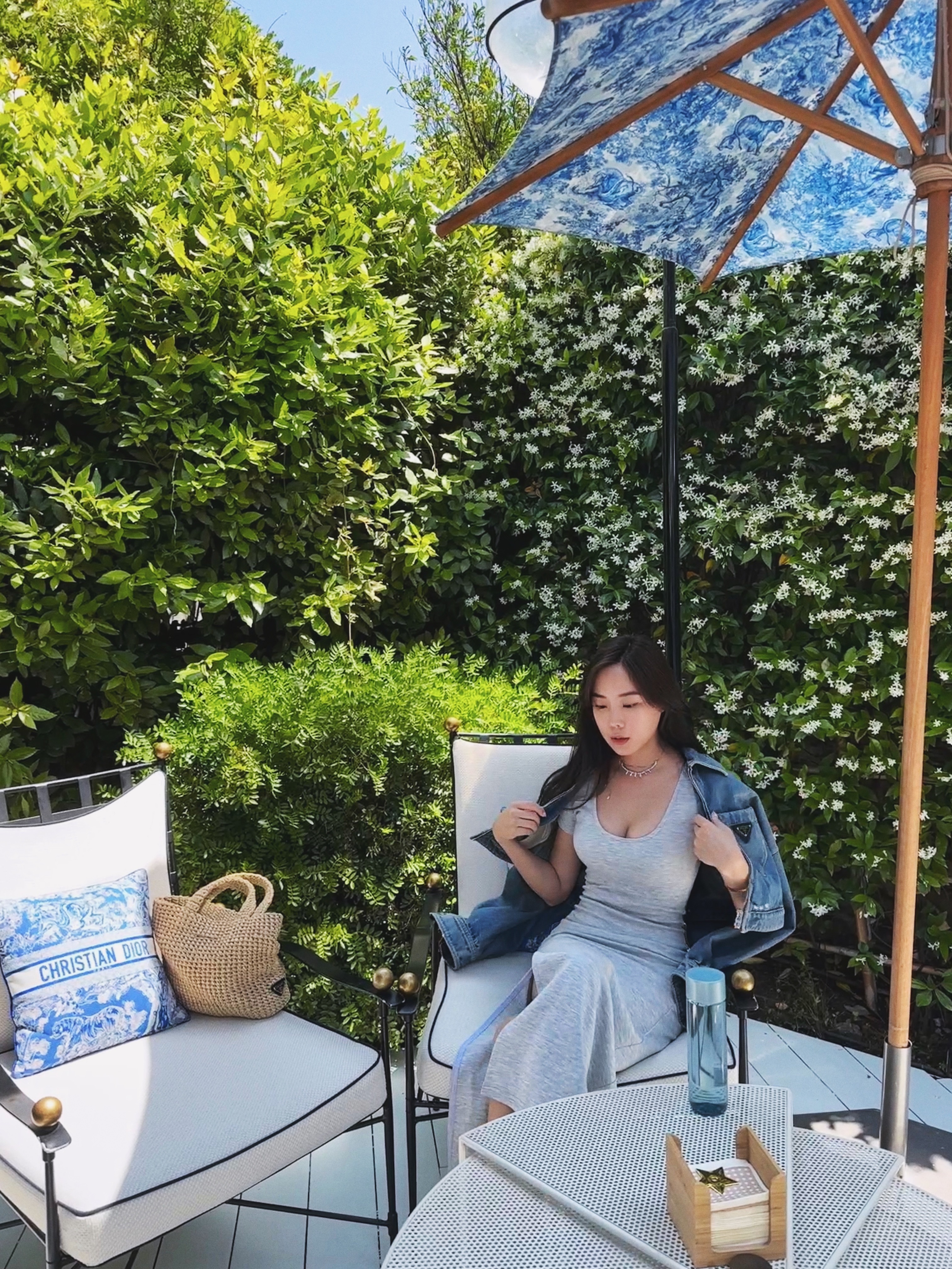 Amble 從容漫步 U領開衩太空棉長洋裝