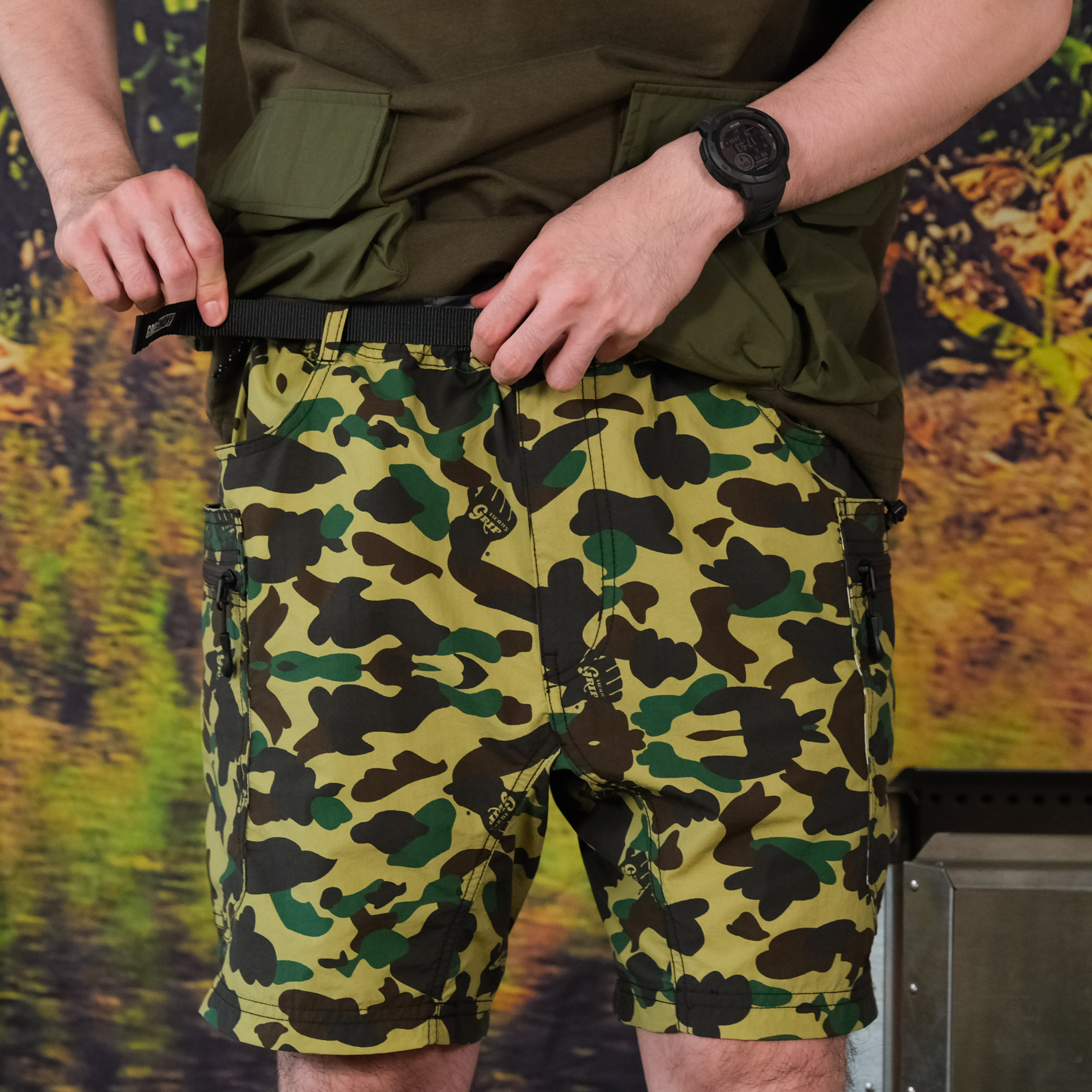 atmos x GRIPSWANY GEAR SHORT GRAY PATTER-