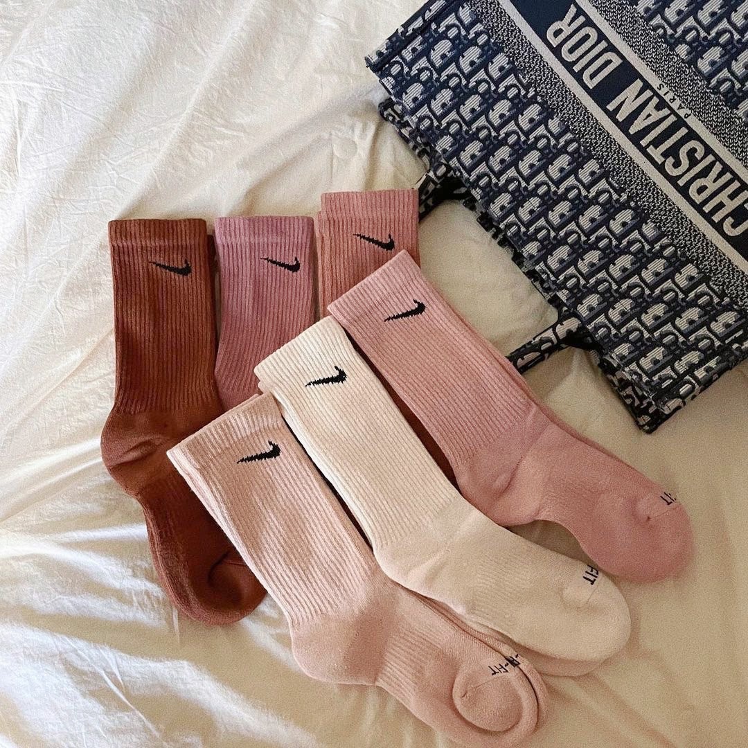 Nike Socks 奶茶色系 漸層 奶茶 可可 玫瑰粉 米色 襪子 長襪 小腿襪 六雙一組 SX6897-904