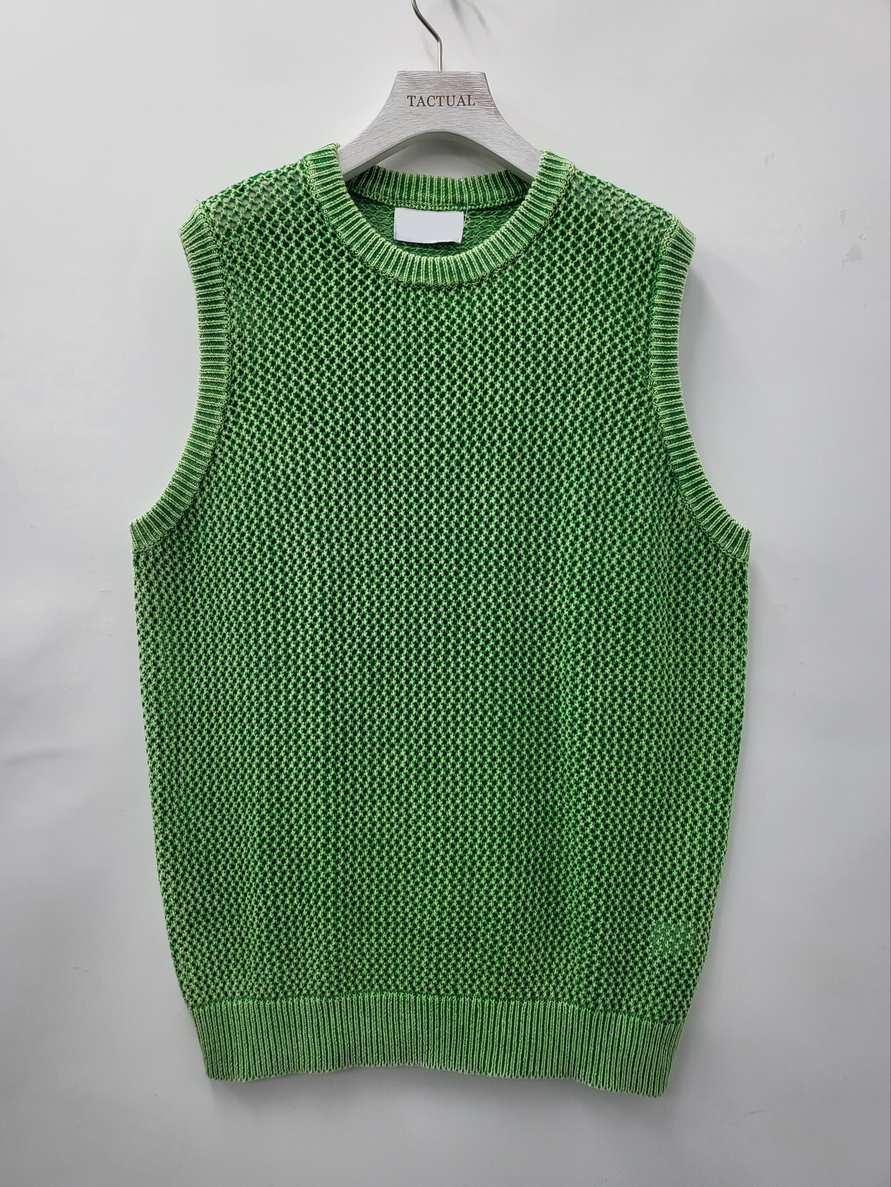 圓領洗水網紋背心 V913