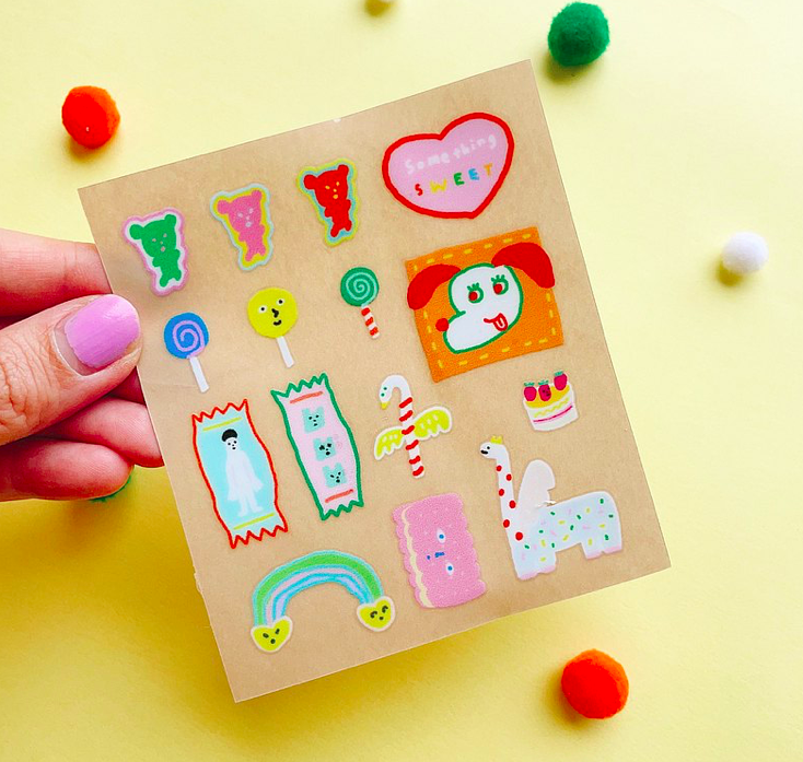 SOMETHING SWEET 水晶轉印貼紙 感壓貼紙｜馬卡龍腳趾