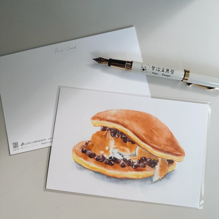 銅鑼燒 夏日柴犬系列 明信片｜日本ACTIVE CORPORATION
