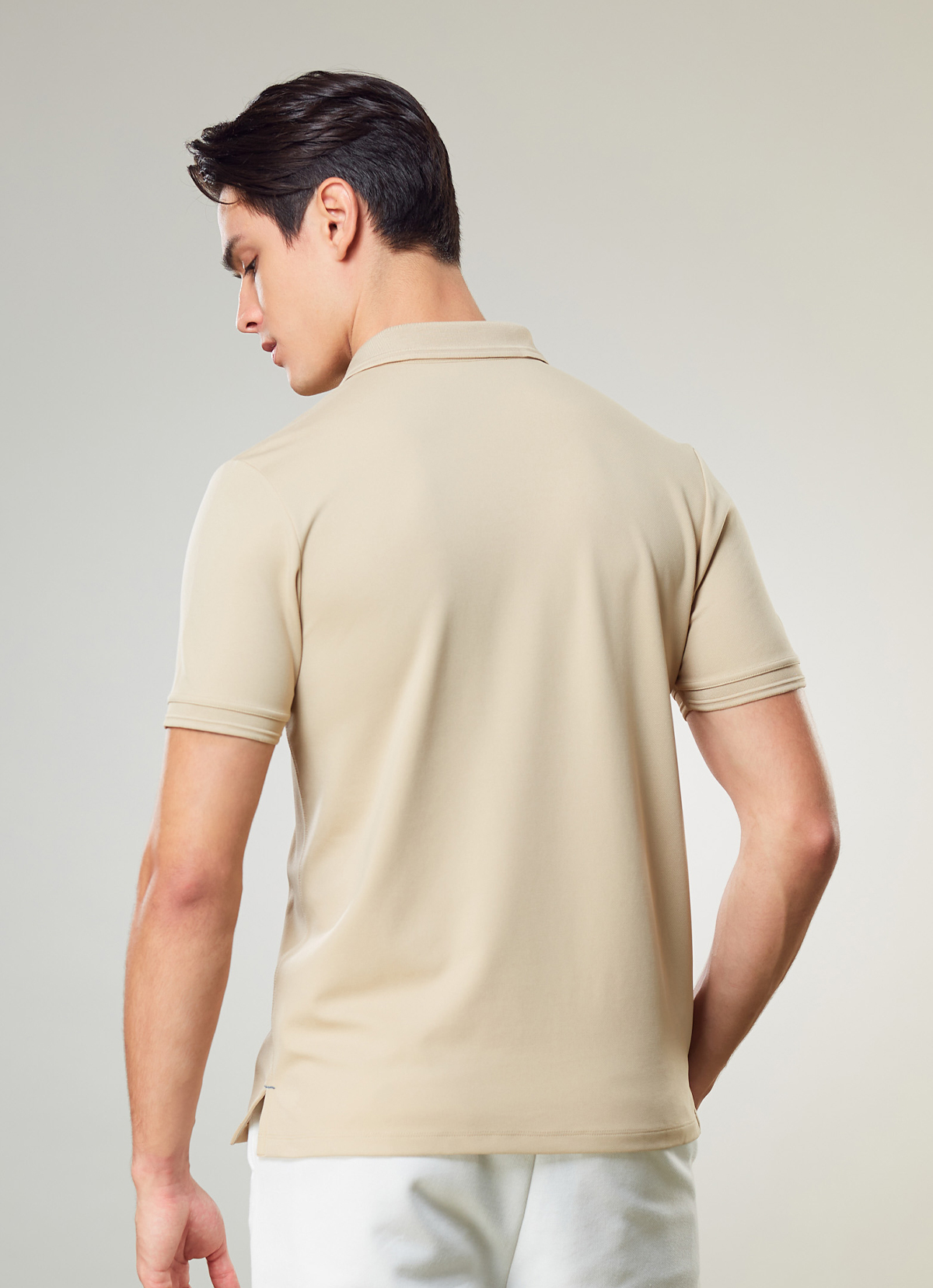 軍規IONIC+銀纖維科技零汗紳士男POLO衫-2301MP-卡其棕