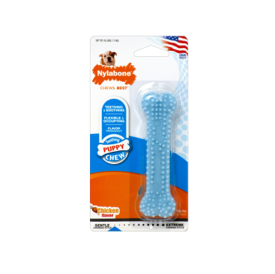Nylabone 幼犬潔牙玩具棒 (藍色)