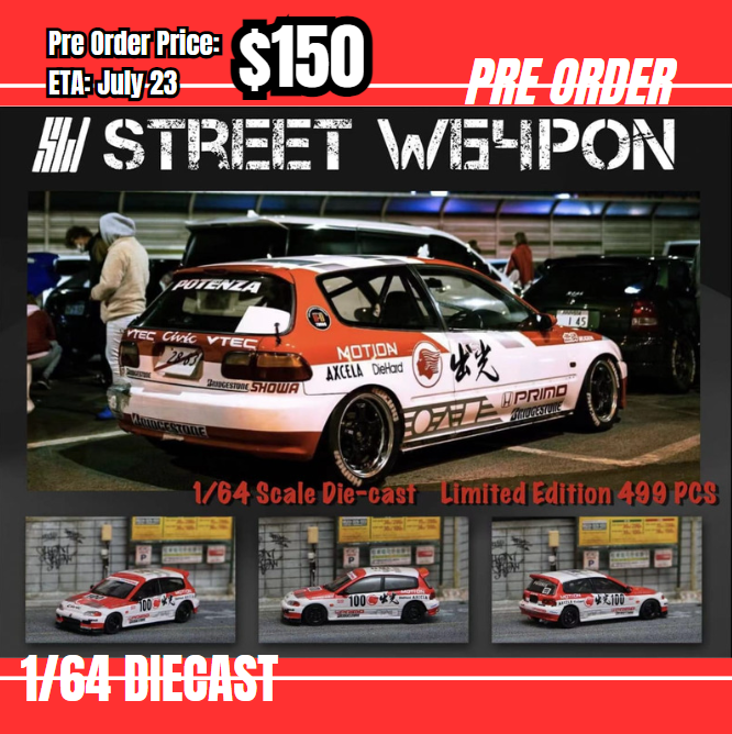 Pre Order-$150 Street Weapon 1:64 Honda Civic EG6 Idemistsu [OD25/05]