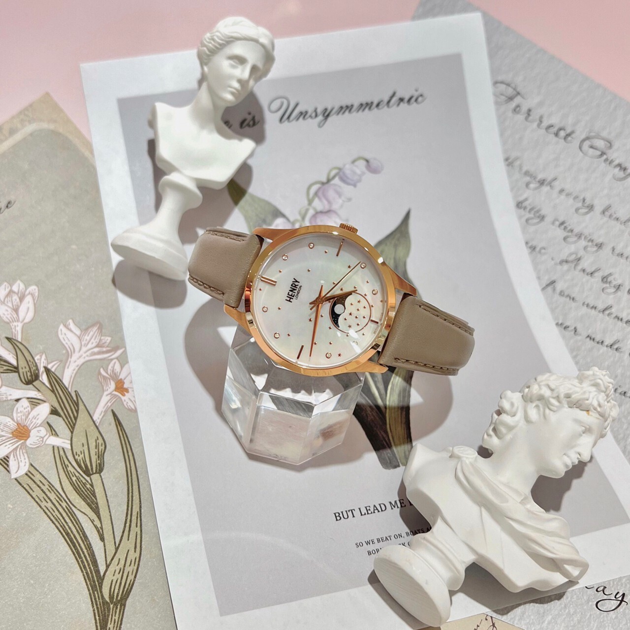 【HENRY LONDON 】英倫復古風典雅品味月相時尚腕錶  HL35-LS-0320 35mm 現代鐘錶