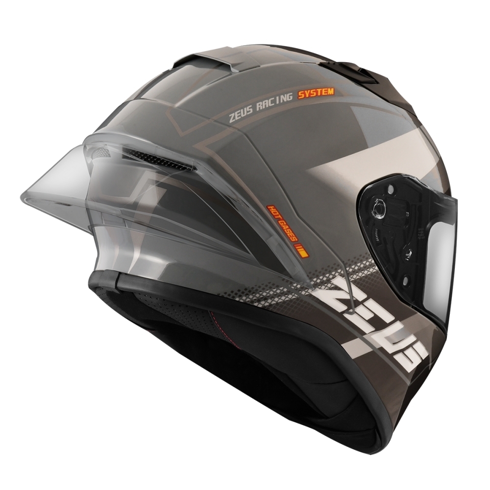 ZEUS ZS-826  BK17 水泥灰/黑銀 全罩 輕量化 ZS826