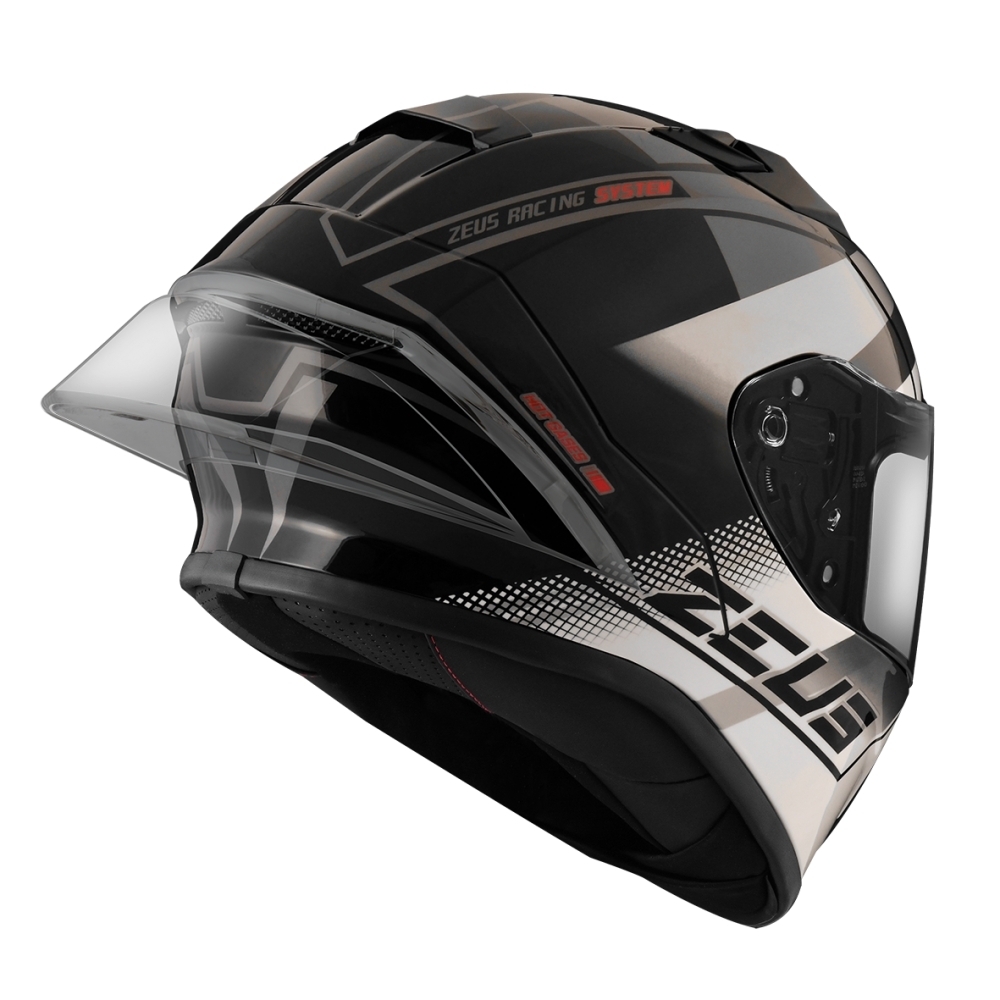 ZEUS ZS-826  彩繪 BK17 黑/白 全罩 輕量化 ZS826