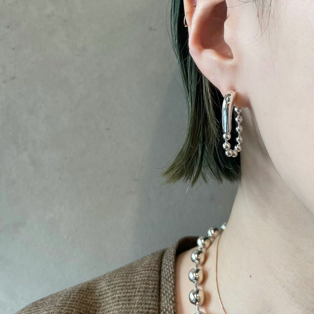 SOIERIE / ball chain hoop pierce