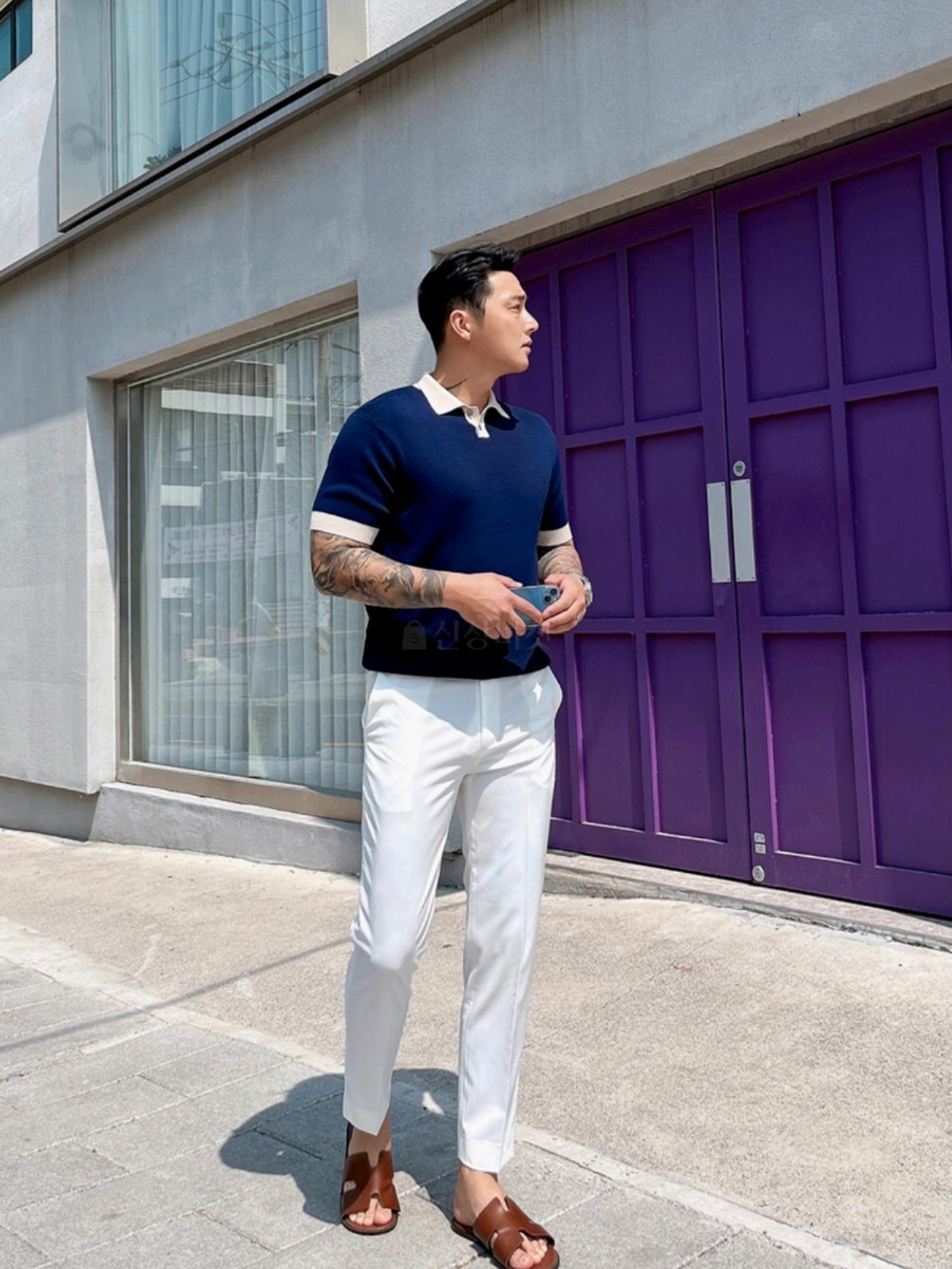 冰絲無褶西裝褲