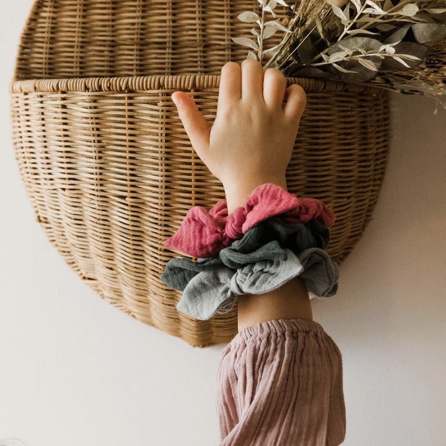 法國 Luciole et Petit Pois/ Scrunchie / 灰藍棉紗