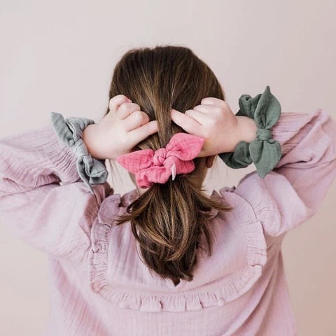 法國 Luciole et Petit Pois/ Scrunchie / 灰藍棉紗