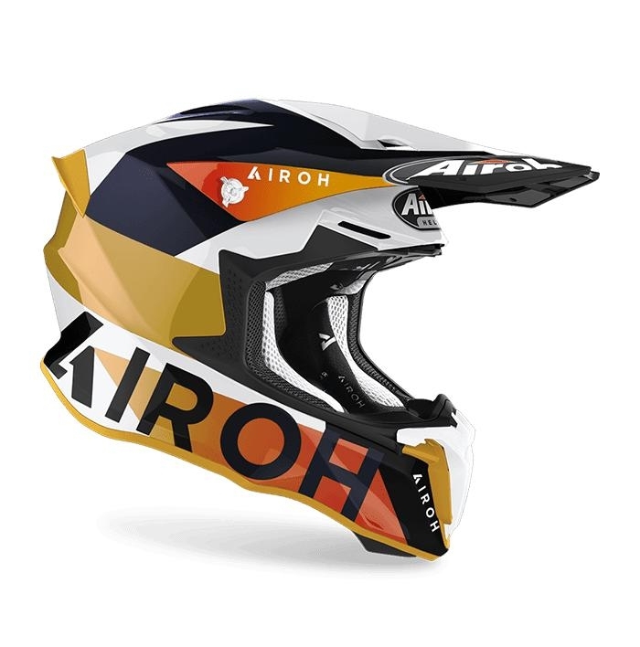 AIROH 台灣德安 TWIST 2.0 彩繪 LIFT 白/藍 越野帽 入門 輕量