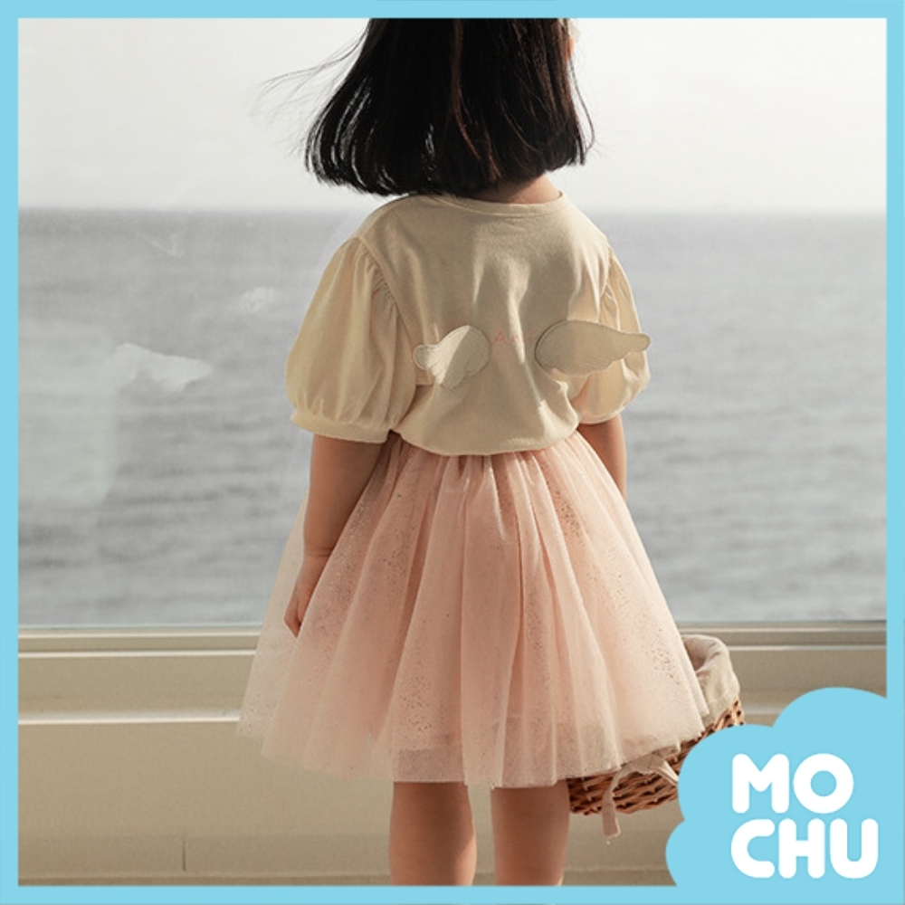 天使翅膀泡泡袖上衣(三色)