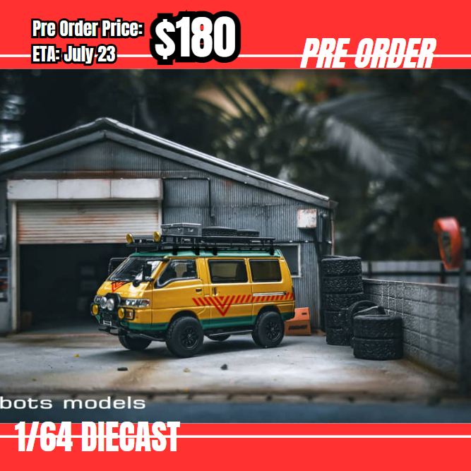 Pre Order-$180 Autobots 1:64 Mitsubishi Delica Star Wagon 4x4 Yellow  [OD25/05]