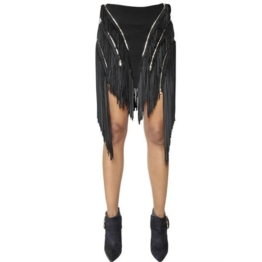 Jay Ahr - 流蘇拉鍊造型短裙