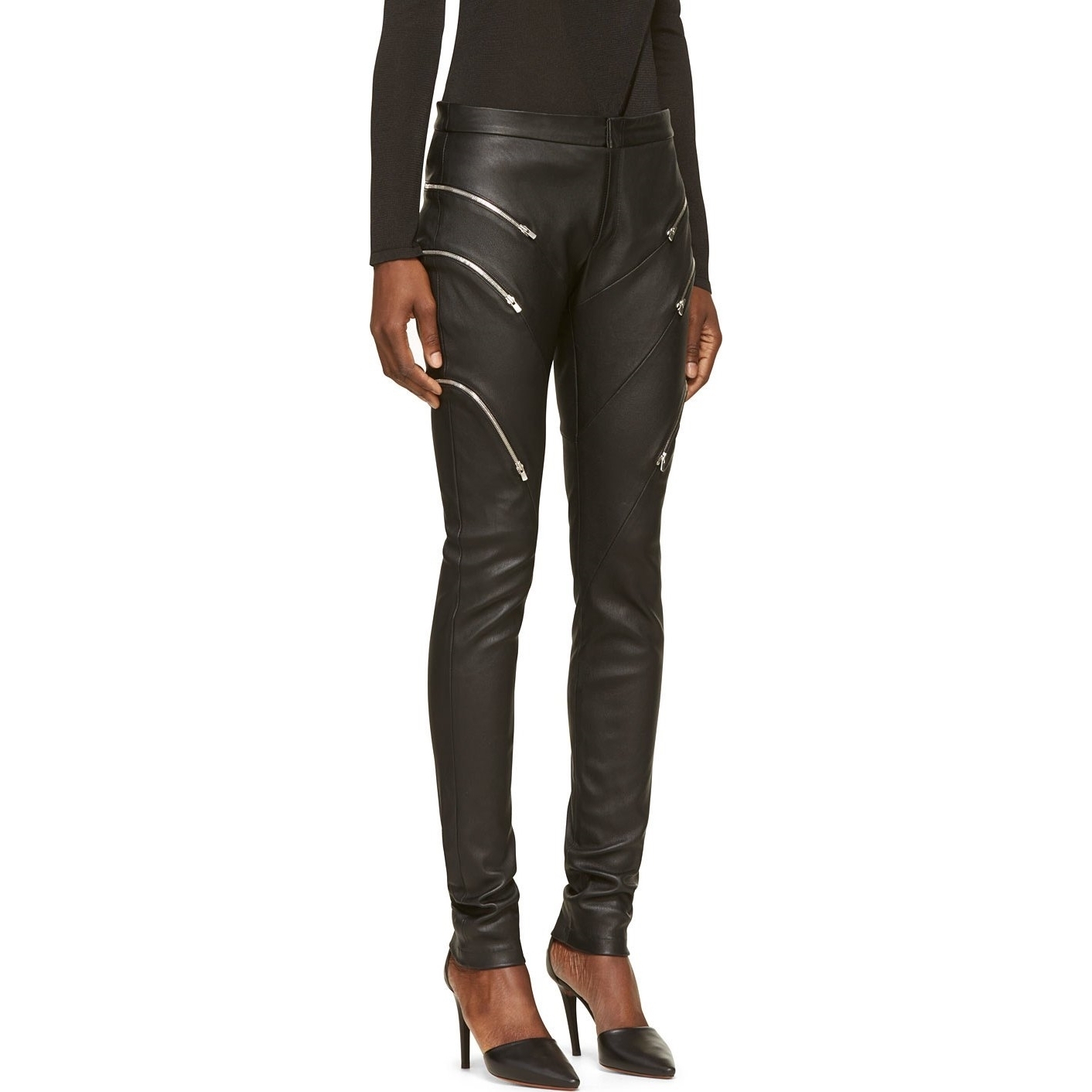 Jay Ahr - 率性拉鍊造型皮褲